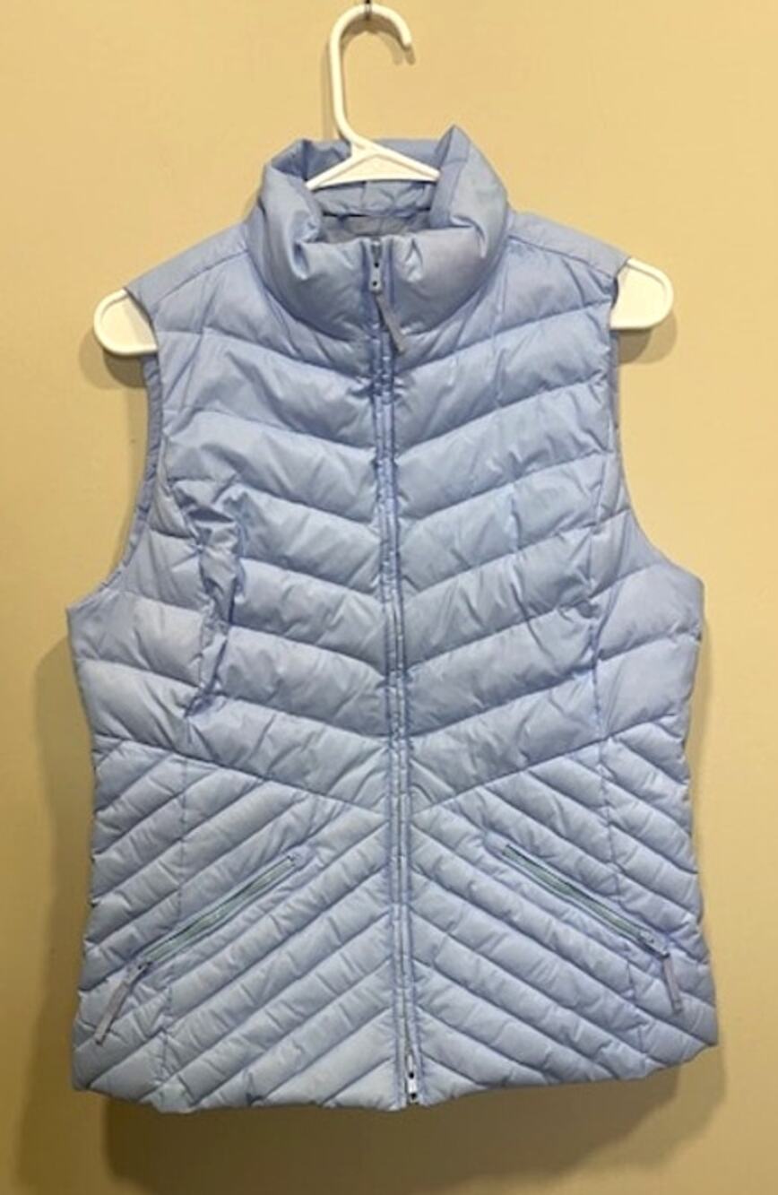 Talbots Puffy Vest Full Zip Pale Blue Women's Size Med